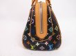 Photo4: LOUIS VUITTON Multi-color Leather Black Hand Bag Purse Priscilla #4510