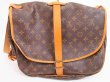 Photo2: LOUIS VUITTON Monogram Leather Brown Cross-body Bag Saumur 35 #4514