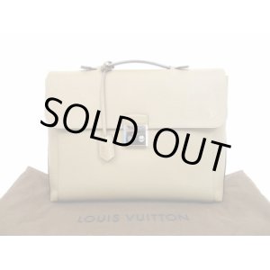 Photo: LOUIS VUITTON Taurillon Leather Gray Briefcase Serviette Dorian #4518