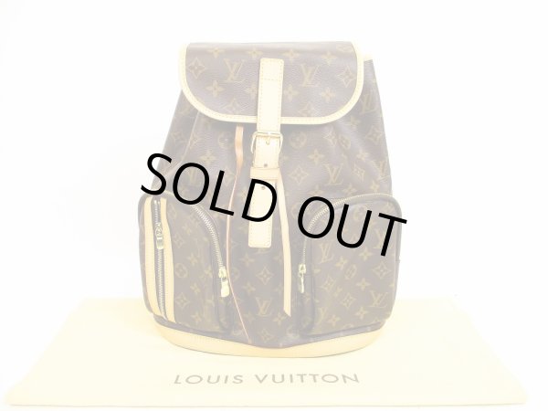 Photo1: LOUIS VUITTON Monogram Leather Brown Backpack Bag Bosphore #4521