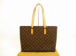 Photo1: LOUIS VUITTON Monogram Leather Brown Tote&Shoppers Bag Luco #4522