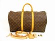 Photo1: LOUIS VUITTON Monogram Leather Brown Gym Bag Keepall 50 Bandouliere #4525