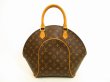 Photo1: LOUIS VUITTON Monogram Leather Brown Hand Bag Purse Ellipse MM #4527