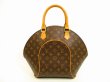 Photo2: LOUIS VUITTON Monogram Leather Brown Hand Bag Purse Ellipse MM #4527