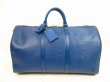 Photo1: LOUIS VUITTON Epi Leather Blue Duffle&Gym Bag Hand Bag Keepall 50 #4532