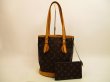 Photo1: LOUIS VUITTON Monogram Leather Brown Tote Bag Petite Bucket w/Pouch #4556