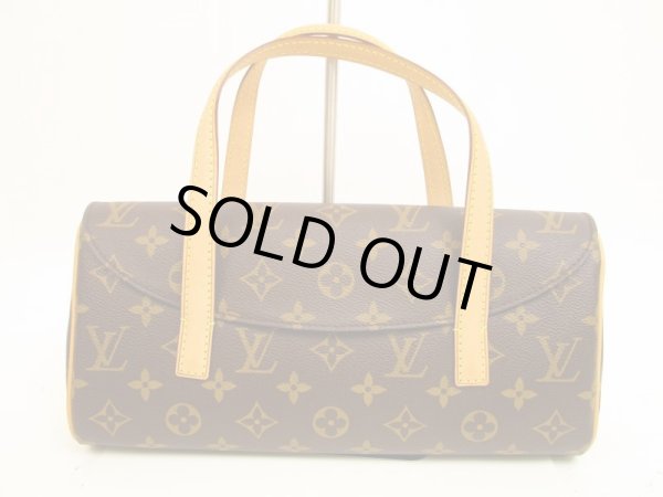 Photo1: LOUIS VUITTON Monogram Leather Brown Hand Bag Purse Sonatine #4558