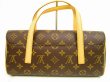 Photo2: LOUIS VUITTON Monogram Leather Brown Hand Bag Purse Sonatine #4558