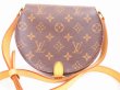 Photo1: LOUIS VUITTON Monogram Leather Brown Cross-body Bag Tambourine #4574