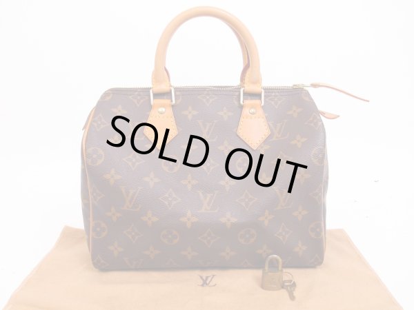 Photo1: LOUIS VUITTON Monogram Leather Brown Hand Bag Purse Speedy25 #4575