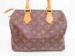 Photo2: LOUIS VUITTON Monogram Leather Brown Hand Bag Purse Speedy25 #4575