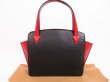 Photo1: LOUIS VUITTON Epi Leather Black & Red Hand Bag Purse Varenne #4577