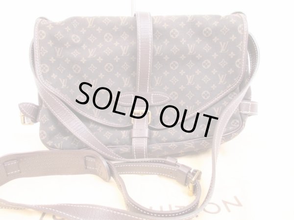 Photo1: LOUIS VUITTON Mini Lin Canvas Brown Messenger&Crossbody Bag Saumur MM #4581