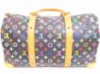 Photo2: LOUIS VUITTON Multi-color Leather Black Duffle&Gym Bag Keepall 45 #4588