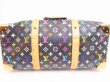 Photo5: LOUIS VUITTON Multi-color Leather Black Duffle&Gym Bag Keepall 45 #4588