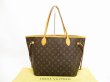 Photo1: LOUIS VUITTON Monogram Leather Brown Tote&Shoppers Bag Neverfull MM #4593