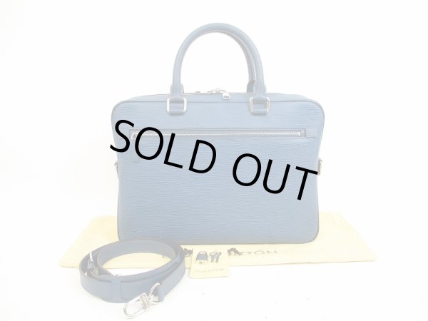 Photo1: LOUIS VUITTON Epi Leather Blue Porte Documents Business Briefcase #4594