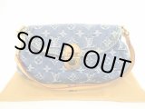 Photo: LOUIS VUITTON Monogram Denim Blue Shoulder Bag Pouch Mini Pleaty #4599