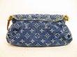 Photo2: LOUIS VUITTON Monogram Denim Blue Shoulder Bag Pouch Mini Pleaty #4599