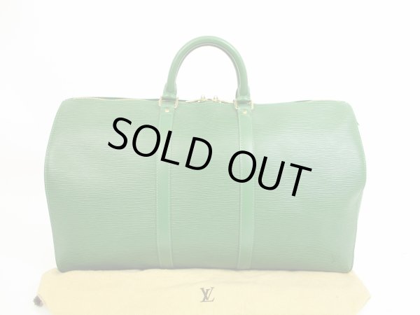 Photo1: LOUIS VUITTON Epi Leather Green Duffle&Gym Bag Hand Bag Keepall 50 #4607