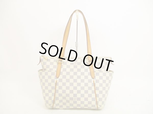 Photo1: LOUIS VUITTON Azur Leather White Tote&Shoppers Bag Totally PM #4611