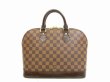 Photo1: LOUIS VUITTON Damier Leather Brown Hand Bag Purse Alma PM #4616