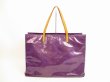 Photo2: LOUIS VUITTON Vernis Purple Patent Leather Hand Bag Purse Reade GM #4622