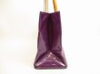 Photo3: LOUIS VUITTON Vernis Purple Patent Leather Hand Bag Purse Reade GM #4622