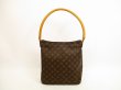 Photo1: LOUIS VUITTON Monogram Leather Brown Shoulder Bag Purse Looping GM #4624