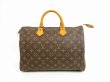 Photo1: LOUIS VUITTON Monogram Leather Brown Hand Bag Purse Speedy35 #4628