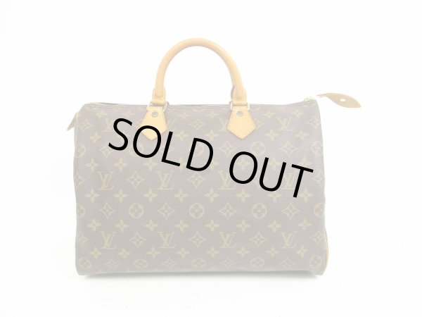 Photo1: LOUIS VUITTON Monogram Leather Brown Hand Bag Purse Speedy35 #4628