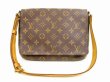 Photo1: LOUIS VUITTON Monogram Leather Brown Shoulder Bag Musette Tango Short #4642