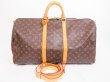 Photo1: LOUIS VUITTON Monogram Leather Brown Gym Bag Keepall 55 Bandouliere #4649