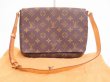 Photo1: LOUIS VUITTON Monogram Leather Brown Shoulder Bag Musette Tango Short #4650