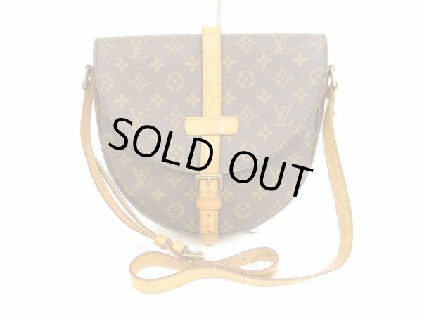 Photo1: LOUIS VUITTON Monogram Leather Brown Cross-body Bag Chantilly GM #4656