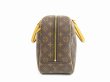 Photo4: LOUIS VUITTON Monogram Leather Brown Hand Bag Purse Deauville #4661