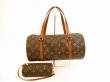 Photo1: LOUIS VUITTON Monogram Leather Brown Hand Bag Papillon 30 w/Pouch #4672