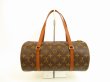 Photo2: LOUIS VUITTON Monogram Leather Brown Hand Bag Papillon 30 w/Pouch #4672