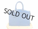 Photo: LOUIS VUITTON Epi Leather Blue Hand Bag Purse Riviera Stickiness #4675