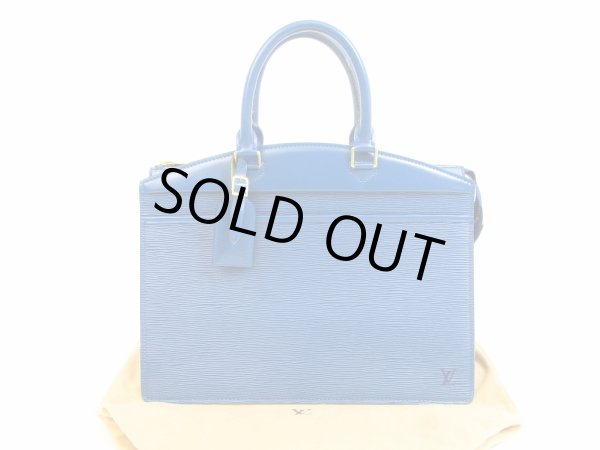 Photo1: LOUIS VUITTON Epi Leather Blue Hand Bag Purse Riviera Stickiness #4675