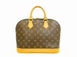 Photo1: LOUIS VUITTON Monogram Leather Brown Hand Bag Purse Alma #4678