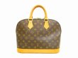 Photo2: LOUIS VUITTON Monogram Leather Brown Hand Bag Purse Alma #4678