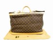 Photo1: LOUIS VUITTON Monogram Leather Brown Duffle Bag Hand Bag Cruiser Bag 50 #4685