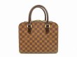 Photo1: LOUIS VUITTON Damier Leather Brown Hand Bag Purse Triana #4686