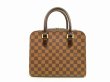 Photo2: LOUIS VUITTON Damier Leather Brown Hand Bag Purse Triana #4686