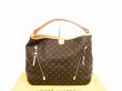 Photo1: LOUIS VUITTON Monogram Leather Brown Shoulder Bag Hobo Delightful GM #4691