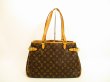 Photo1: LOUIS VUITTON Monogram Leather Brown Tote Bag Batignolles Horizontal #4693