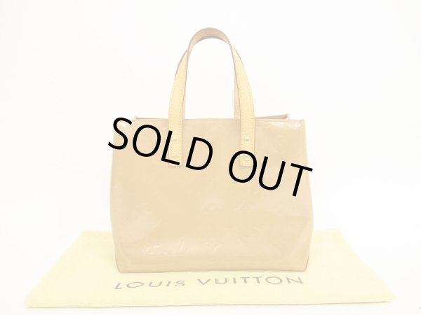 Photo1: LOUIS VUITTON Vernis Beige Patent Leather Hand Bag Purse Reade PM #4716