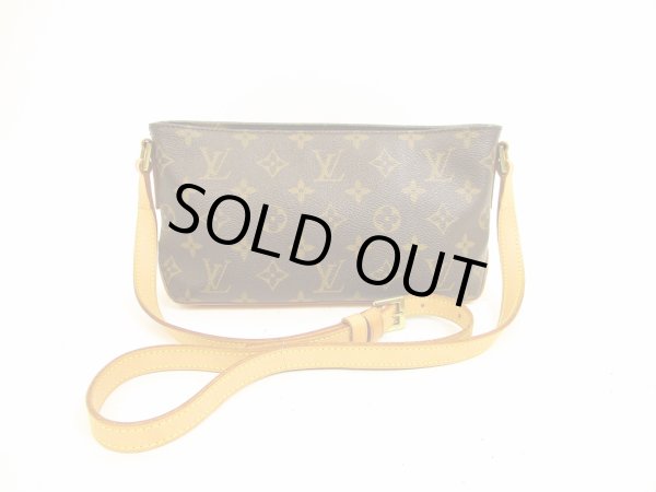 Photo1: LOUIS VUITTON Monogram Leather Brown Cross-body Bag Purse Trotteur #4718