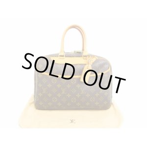 Photo: LOUIS VUITTON Monogram Leather Brown Hand Bag Boring Vanity Deauville #4728